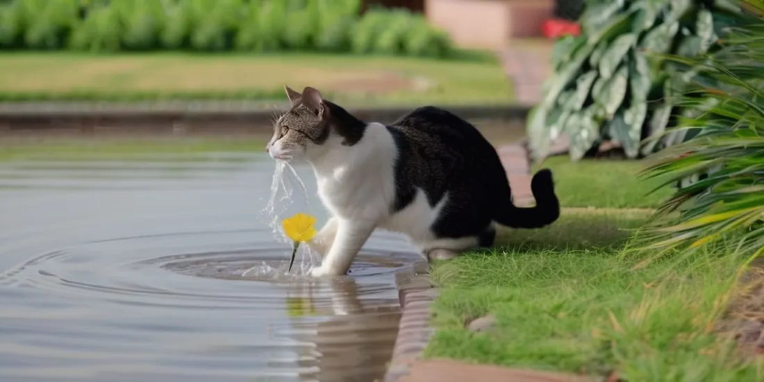 Wasser als effektiver Katzenschreck