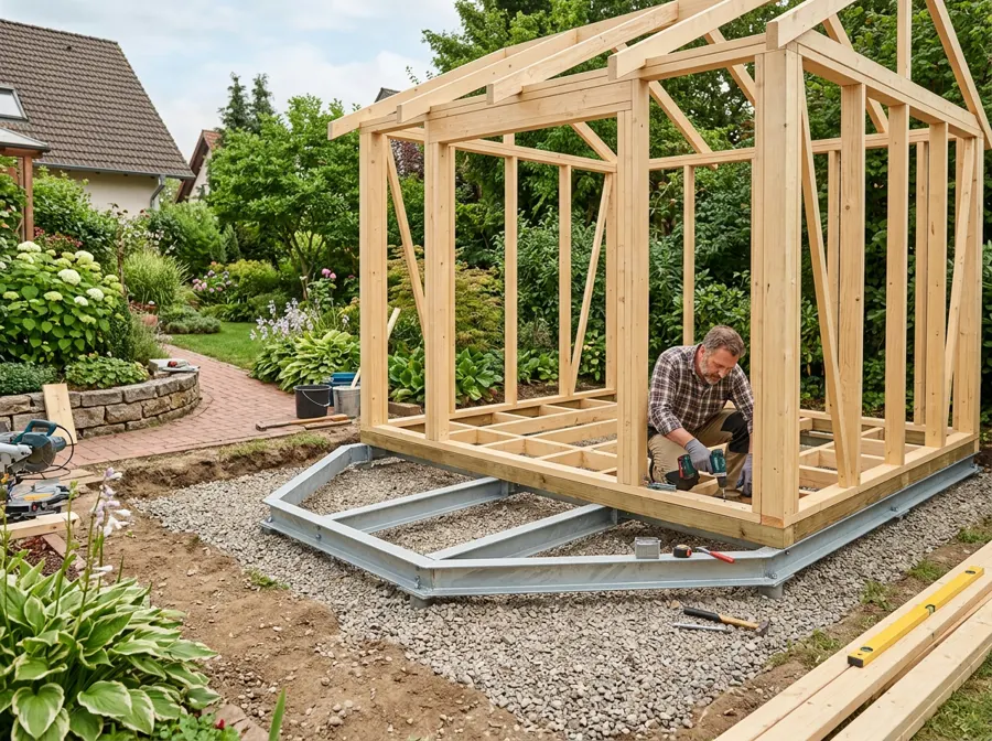 Gartenhaus mit Metall Fundament bauen: Kriterien und Praxis-Tipps
